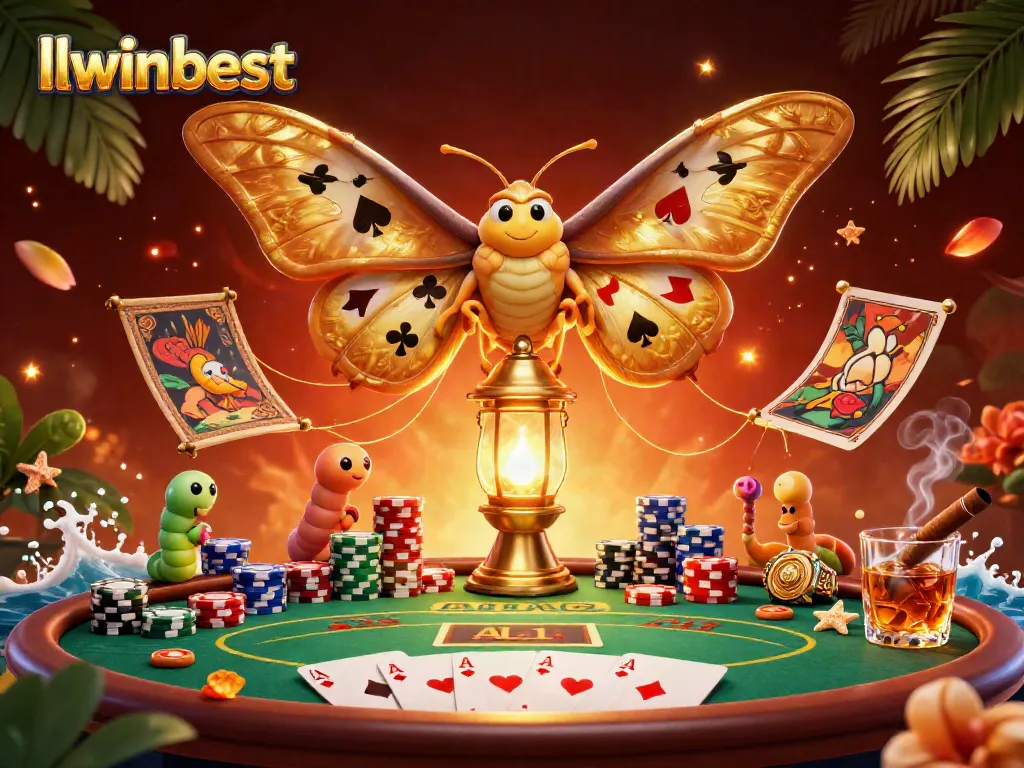llwinbest transforms the casino experience with a majestic moth, poker action, and vibrant visual detail